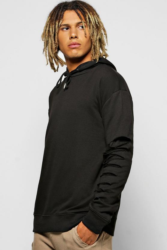 Oversized Destroyed Faux Layer Hoodie